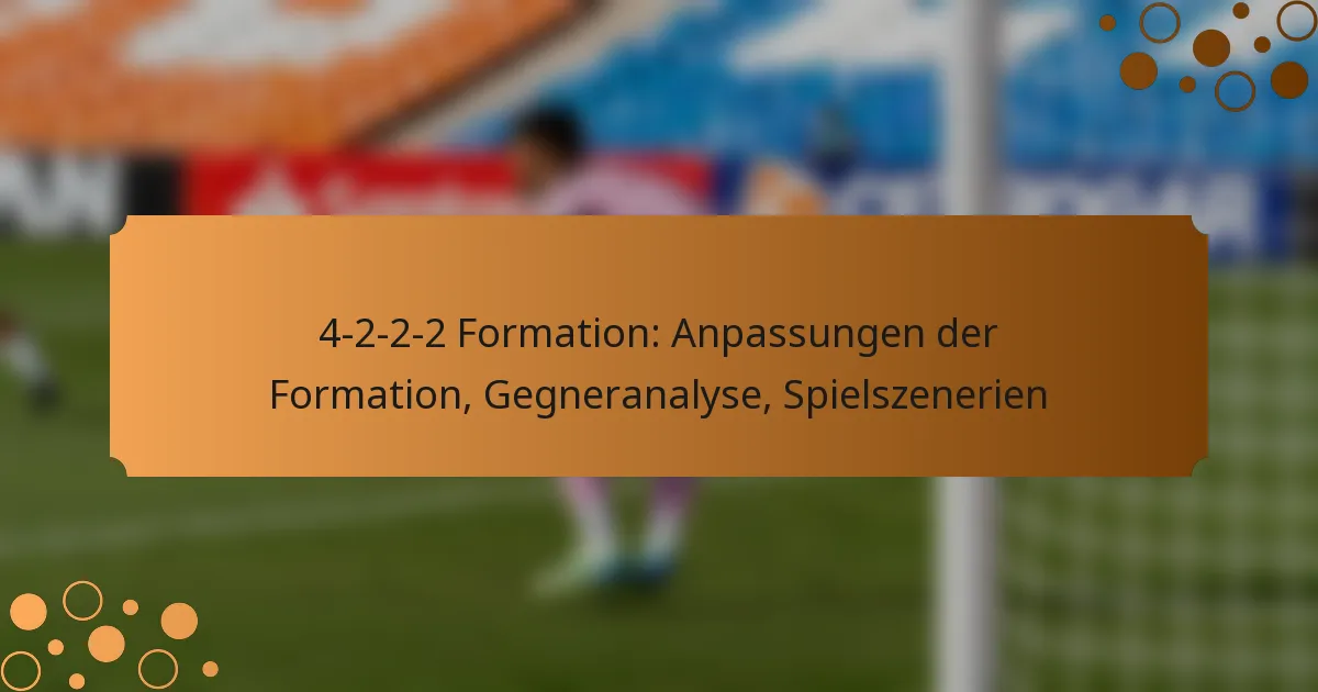 4-2-2-2 Formation: Anpassungen der Formation, Gegneranalyse, Spielszenerien