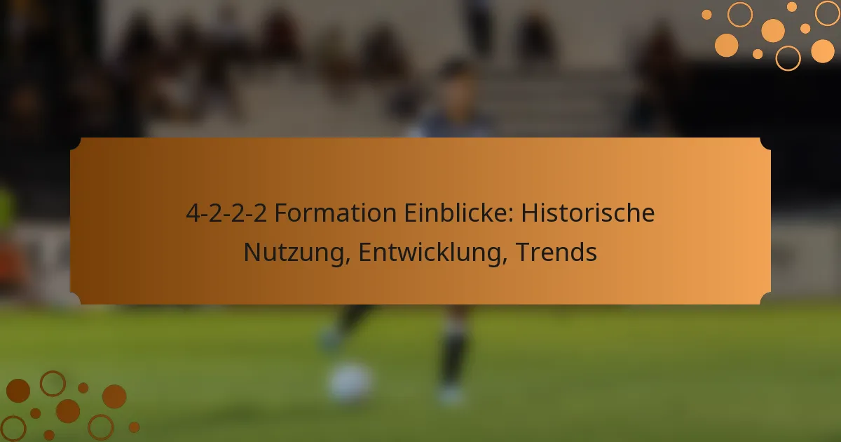 4-2-2-2 Formation Einblicke: Historische Nutzung, Entwicklung, Trends